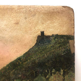 Merimere Reservoir, Hubbard Park, Meriden CT, Old Folk Art Oil on Board Painting