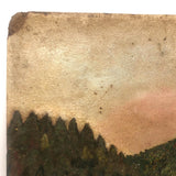 Merimere Reservoir, Hubbard Park, Meriden CT, Old Folk Art Oil on Board Painting