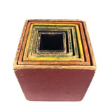Scarce, Much Loved (Stella- & Rothko-esque!) Set of Six Old Nesting / Stacking Boxes