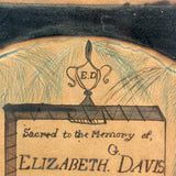 Memorial for Elizabeth G. Davis, Died Aged 11 Weeks, 1812, Ink and Watercolor in Original Frame