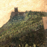 Merimere Reservoir, Hubbard Park, Meriden CT, Old Folk Art Oil on Board Painting