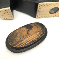 Amazing 19th C. Sailor Made Table Snuff Box with Rollable Dice Encased in Sole!
