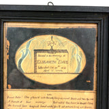 Memorial for Elizabeth G. Davis, Died Aged 11 Weeks, 1812, Ink and Watercolor in Original Frame