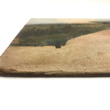 Merimere Reservoir, Hubbard Park, Meriden CT, Old Folk Art Oil on Board Painting