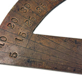 Antique Machinist Made Semi-circuler Protractor with Hand-stamped Numbers