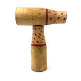Pair of Old Carnival Knock Down Pins in Glorious Yellow and Red Paint