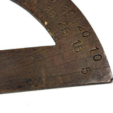 Antique Machinist Made Semi-circuler Protractor with Hand-stamped Numbers