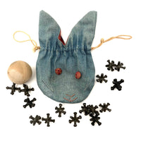 SOLD Old Jacks Set in Embroidered Denim Bunny Bag