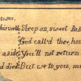Memorial for Elizabeth G. Davis, Died Aged 11 Weeks, 1812, Ink and Watercolor in Original Frame