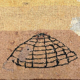 Cat and Mouse in (or on?) Cage, Wonderful Antique Hand-dyed Wool Needlepoint Tapestry, Mounted to Stretcher