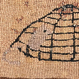 Cat and Mouse in (or on?) Cage, Wonderful Antique Hand-dyed Wool Needlepoint Tapestry, Mounted to Stretcher