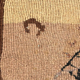 Cat and Mouse in (or on?) Cage, Wonderful Antique Hand-dyed Wool Needlepoint Tapestry, Mounted to Stretcher