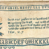 Sincerity and Truth, Early 19th Century Needlepoint Sampler with Verse and Glorious Flowers in Urn