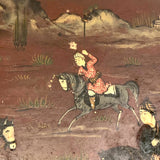 Hand-painted Qajar Lacquer Box with Chaugun (Polo) Players