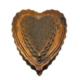 Wonderful Antique Hand-carved Heart Shaped Box with Scalloped Edges Everywhere