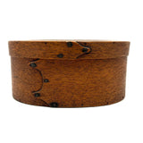 Mid 19th Century Oval Pantry Box with Unusual Double Fingered Lap and Square Head Nails