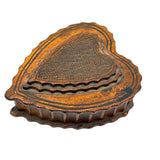 Wonderful Antique Hand-carved Heart Shaped Box with Scalloped Edges Everywhere
