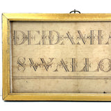 Deidamla Swallow (b. 1778, Groton, MA) Fraktur Penmanship Nameplate in Lemon Gold Frame