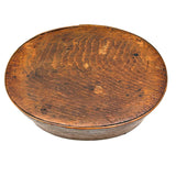 Mid 19th Century Oval Pantry Box with Unusual Double Fingered Lap and Square Head Nails