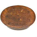 Mid 19th Century Oval Pantry Box with Unusual Double Fingered Lap and Square Head Nails