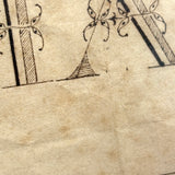 Deidamla Swallow (b. 1778, Groton, MA) Fraktur Penmanship Nameplate in Lemon Gold Frame