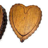 Wonderful Antique Hand-carved Heart Shaped Box with Scalloped Edges Everywhere