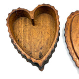 Wonderful Antique Hand-carved Heart Shaped Box with Scalloped Edges Everywhere