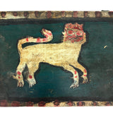 SOLD Fabulous Antique Pennsylvania Folk Art Box with Painted Lion (One Hinge Loose)