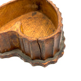 Wonderful Antique Hand-carved Heart Shaped Box with Scalloped Edges Everywhere