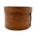 Mid 19th Century Oval Pantry Box with Unusual Double Fingered Lap and Square Head Nails