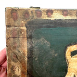 SOLD Fabulous Antique Pennsylvania Folk Art Box with Painted Lion (One Hinge Loose)