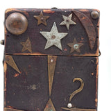 Stars, Moon, Sun, Arrow, ?, Fabulous Antique Heavily Decorated Folk Art Razors Box