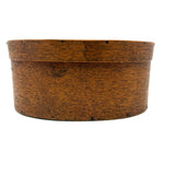 Mid 19th Century Oval Pantry Box with Unusual Double Fingered Lap and Square Head Nails