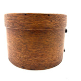 Mid 19th Century Oval Pantry Box with Unusual Double Fingered Lap and Square Head Nails