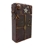 Stars, Moon, Sun, Arrow, ?, Fabulous Antique Heavily Decorated Folk Art Razors Box