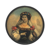 Woman with Bird, Antique Hand-painted Snuff Box Lid c. 1830 (Lid Only)