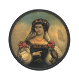 Woman with Bird, Antique Hand-painted Snuff Box Lid c. 1830 (Lid Only)