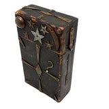 Stars, Moon, Sun, Arrow, ?, Fabulous Antique Heavily Decorated Folk Art Razors Box