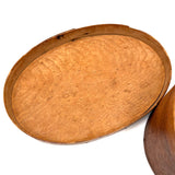 Mid 19th Century Oval Pantry Box with Unusual Double Fingered Lap and Square Head Nails