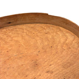 Mid 19th Century Oval Pantry Box with Unusual Double Fingered Lap and Square Head Nails