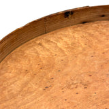 Mid 19th Century Oval Pantry Box with Unusual Double Fingered Lap and Square Head Nails