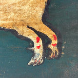 SOLD Fabulous Antique Pennsylvania Folk Art Box with Painted Lion (One Hinge Loose)