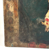 SOLD Fabulous Antique Pennsylvania Folk Art Box with Painted Lion (One Hinge Loose)