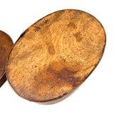 Mid 19th Century Oval Pantry Box with Unusual Double Fingered Lap and Square Head Nails