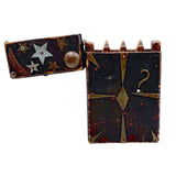 Stars, Moon, Sun, Arrow, ?, Fabulous Antique Heavily Decorated Folk Art Razors Box