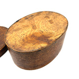 Mid 19th Century Oval Pantry Box with Unusual Double Fingered Lap and Square Head Nails
