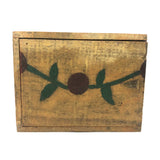 Lovely Old Pennsylvania Painted Slide Lid Crate Wood Box with Berries on Vine