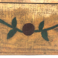 Lovely Old Pennsylvania Painted Slide Lid Crate Wood Box with Berries on Vine