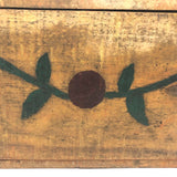 Lovely Old Pennsylvania Painted Slide Lid Crate Wood Box with Berries on Vine