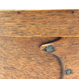 Mid 19th Century Oval Pantry Box with Unusual Double Fingered Lap and Square Head Nails